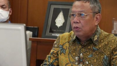 Wali Kota Tangerang Selatan Benyamin Davnie saat mengikuti wawancara kandidat penghargaan jaminan sosial ketenagakerjaan atau Patriana Award Tahun 2021 secara virtual, Kamis (17/2/2022).