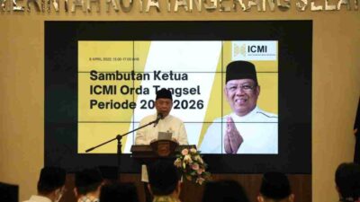 Wali Kota Tangerang Selatan (Tangsel) Benyamin Davnie resmi dilantik menjadi ketua Ikatan Cendikiawan Muslim Indonesia (ICMI) Organisasi Daerah (Orda) Kota Tangsel periode 2021-2026.
