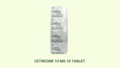 Ilustrasi obat cetirizine dalam bentuk tablet untuk meredakan gatal akibat alergi.