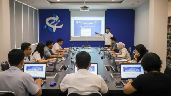 Peserta mengikuti pelatihan kelas literasi Artificial Intelligence di perpustakaan daerah Kota Tangerang.