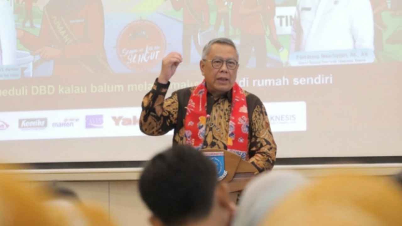 Wali Kota Tangerang Selatan Benyamin Davnie saat menghadiri peringatan ASEAN Dengue Day 2026 dan menyampaikan capaian nol kematian akibat DBD di Tangsel.