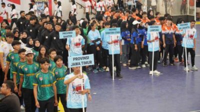 Pertandingan Kejurnas Hockey Indoor 2026 di GOR Nambo Kota Tangerang.