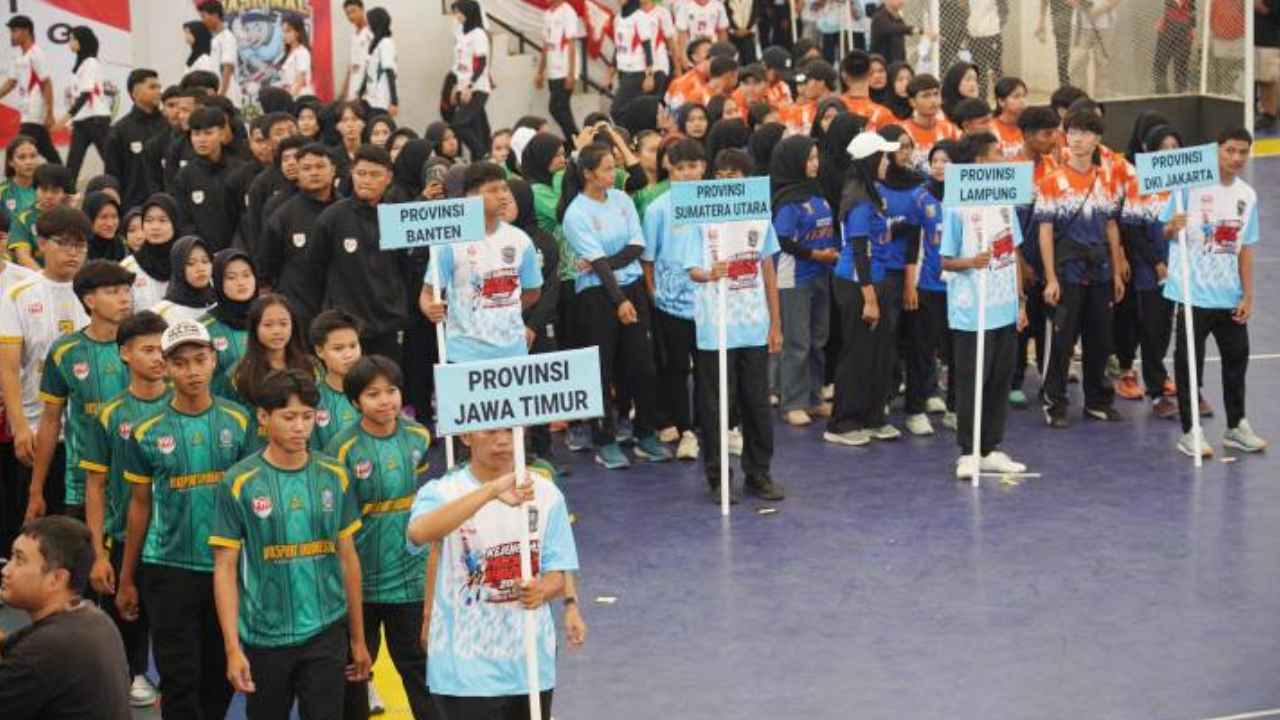 Pertandingan Kejurnas Hockey Indoor 2026 di GOR Nambo Kota Tangerang.